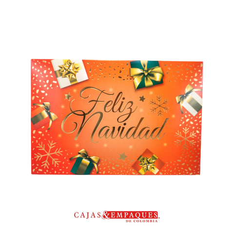 -Caja ecológica tapa y base 27x18x4 cm navidad roja Cajas y Empaques de Colombia