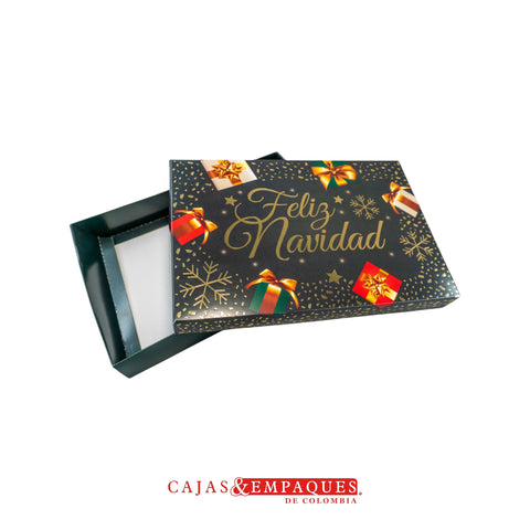 -Caja ecológica tapa y base 27x18x4 cm navidad verde Cajas y Empaques de Colombia
