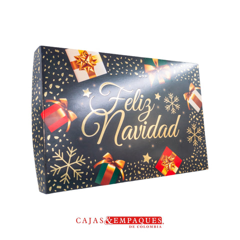 -Caja ecológica tapa y base 27x18x4 cm navidad verde Cajas y Empaques de Colombia