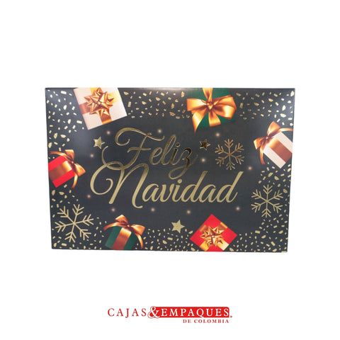 -Caja ecológica tapa y base 27x18x4 cm navidad verde Cajas y Empaques de Colombia