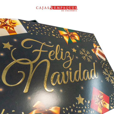 -Caja ecológica tapa y base 27x18x4 cm navidad verde Cajas y Empaques de Colombia