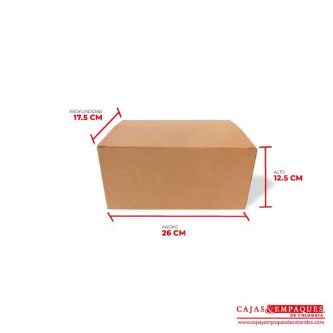 Caja ecológica plegadiza 26x17.5x12.5 cm micro-corrugado Cajas y Empaques de Colombia