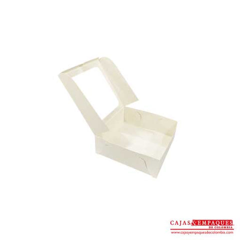 Caja ecológica plegadiza con ventana 20x20x7 crema Cajas y Empaques de Colombia