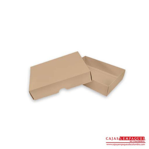 Caja ecológica tapa y base 14x10x3.5 cm café Cajas y Empaques de Colombia