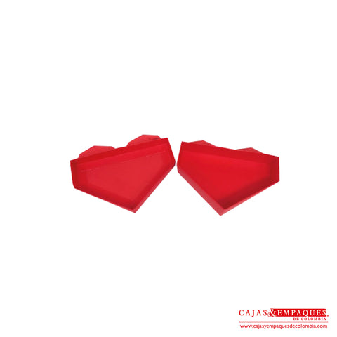 -Caja ecológica tapa y base tipo corazón 15.5x10.5x3 cm rojo Cajas y Empaques de Colombia