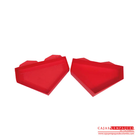 -Caja ecológica tapa y base tipo corazón 22x15.5x4.5 cm rojo Cajas y Empaques de Colombia