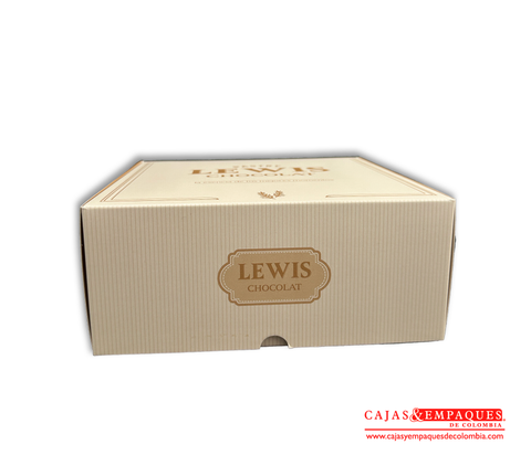Imagen destacada de Caja plegadiza doble pared | Lewis Chocolat - 18x18x7,5 cm