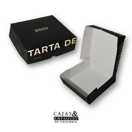 Caja ecológica plegadiza | Tartas de Queso Manuela Giraldo 22 cm x 22 cm x 7 cm