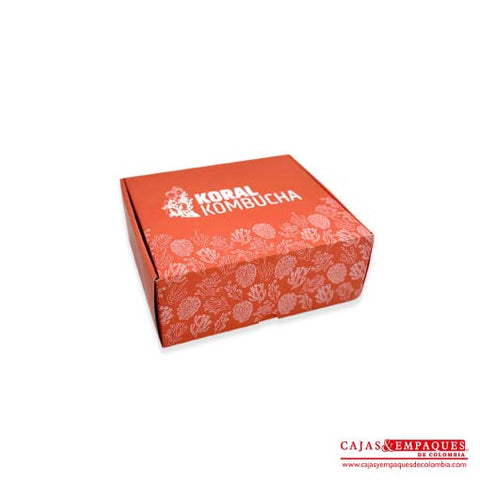 Imagen destacada de Caja plegadiza micro corrugado | Koral Kombucha 23.5x21x9 cm