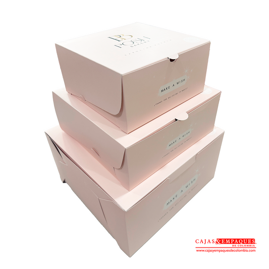 Imagen destacada de Caja plegadiza | Posh Bakery - 30x30x18 cm – 25x25x10 – 20x20x10 cm