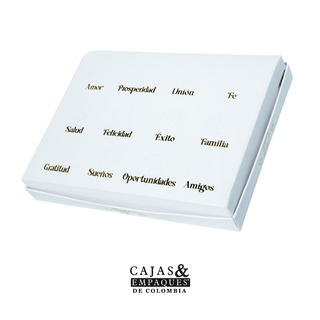 Caja ecológica tapa y base 20x15x3 cm blanco - Pesebre