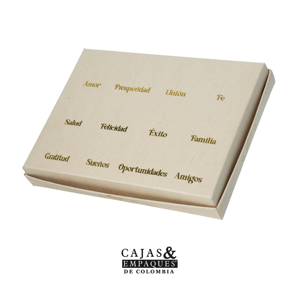 Caja ecológica tapa y base 20x15x3 cm crema - Pesebre