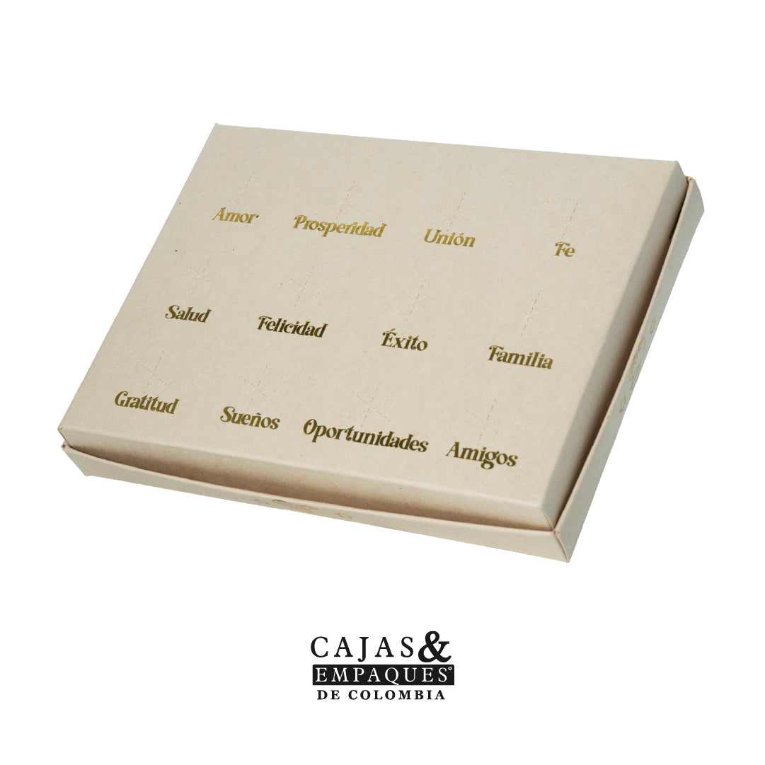 Caja ecológica tapa y base 20x15x3 cm crema - Pesebre