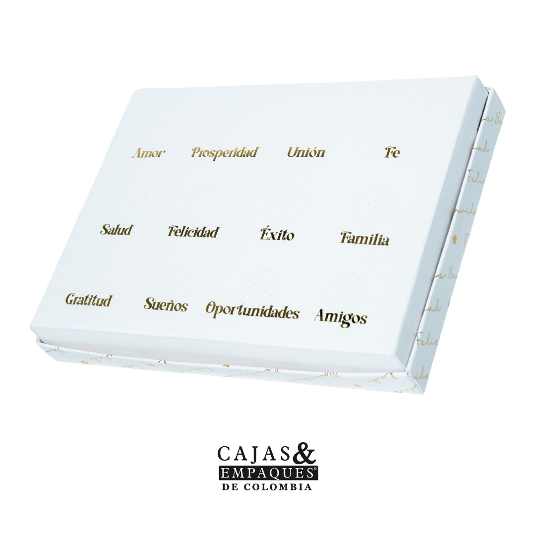 Caja ecológica tapa y base 20x15x3 cm blanco - Santa