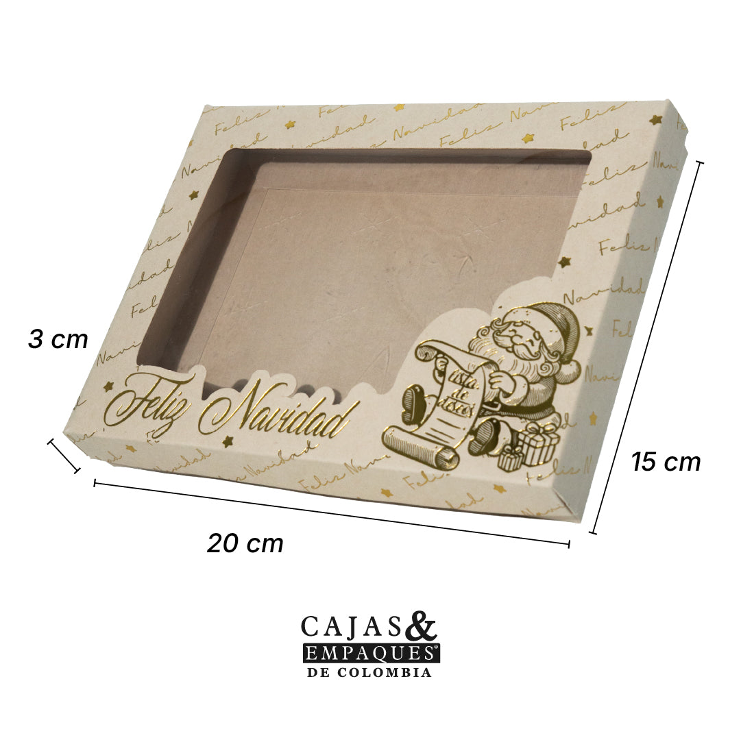 Caja ecológica tapa y base 20x15x3 cm crema - Santa
