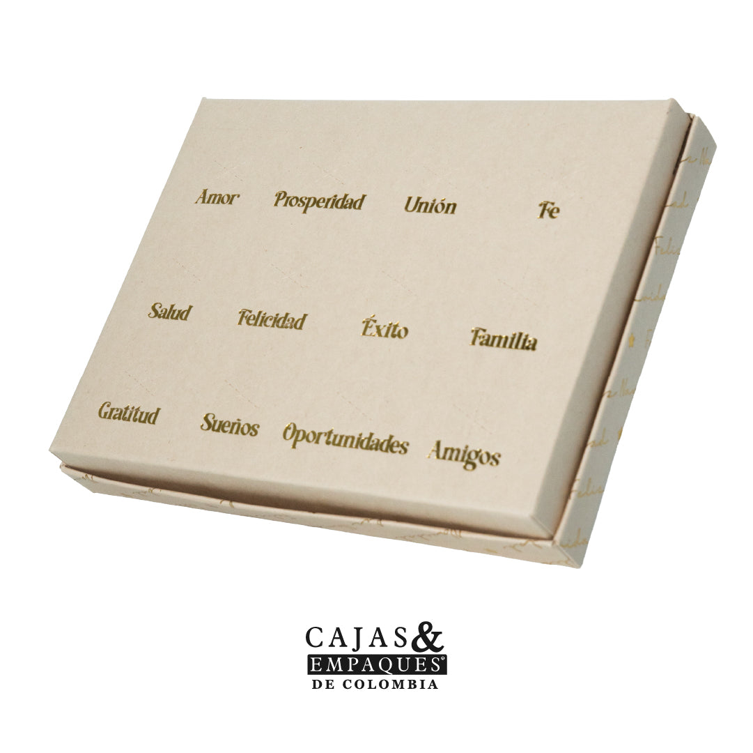 Caja ecológica tapa y base 20x15x3 cm crema - Santa