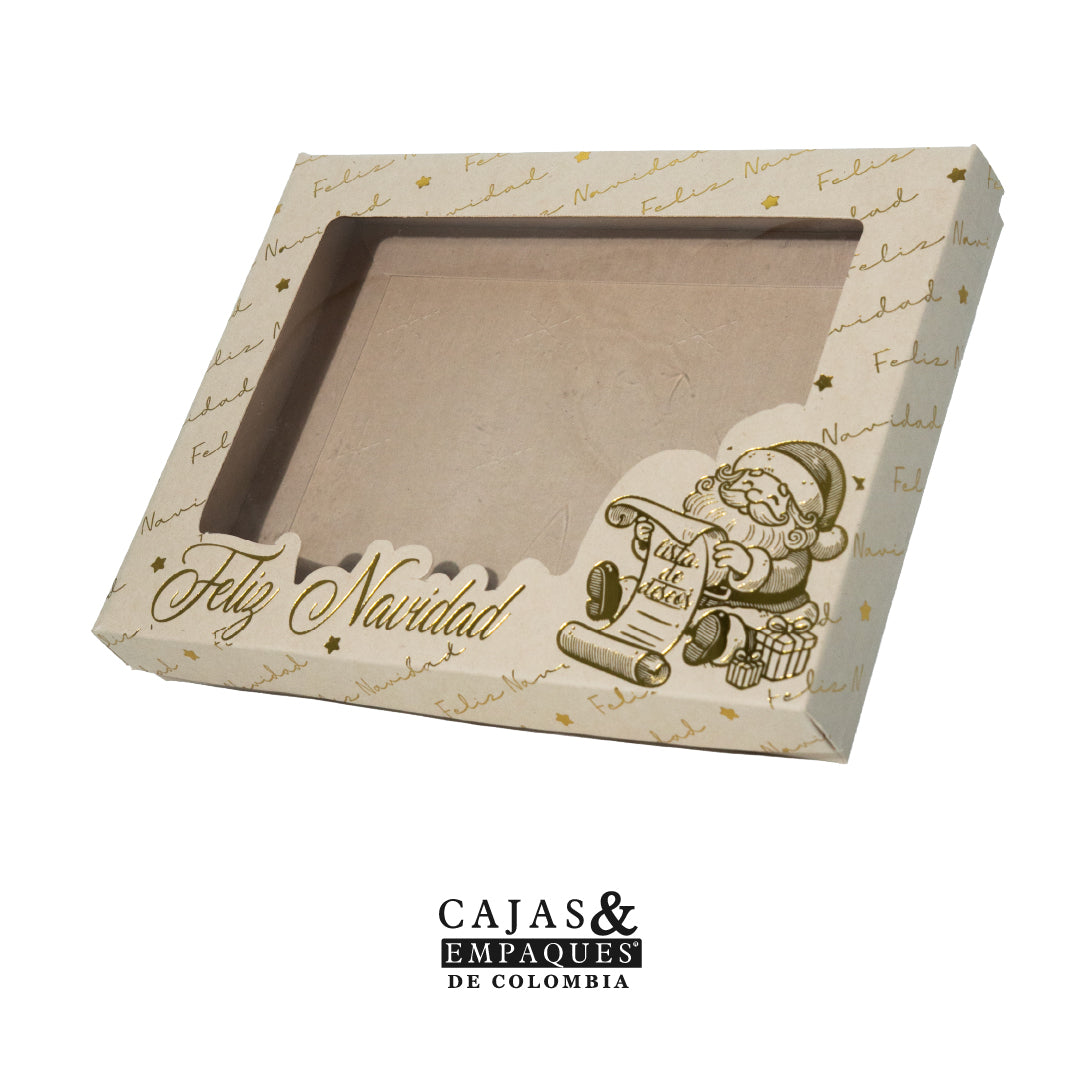 Caja ecológica tapa y base 20x15x3 cm crema - Santa