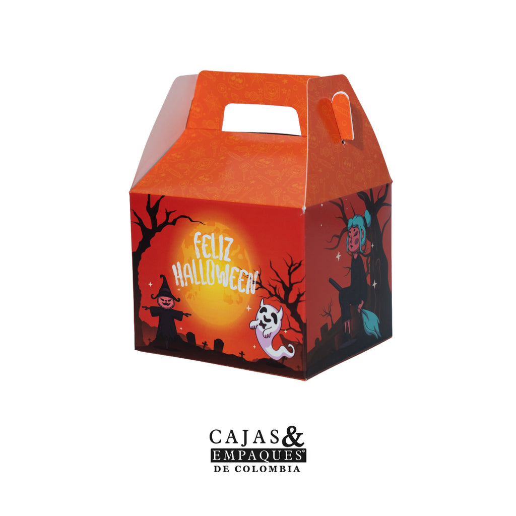 Caja ecológica tipo maletín 11.3x9x9.7 cm naranja