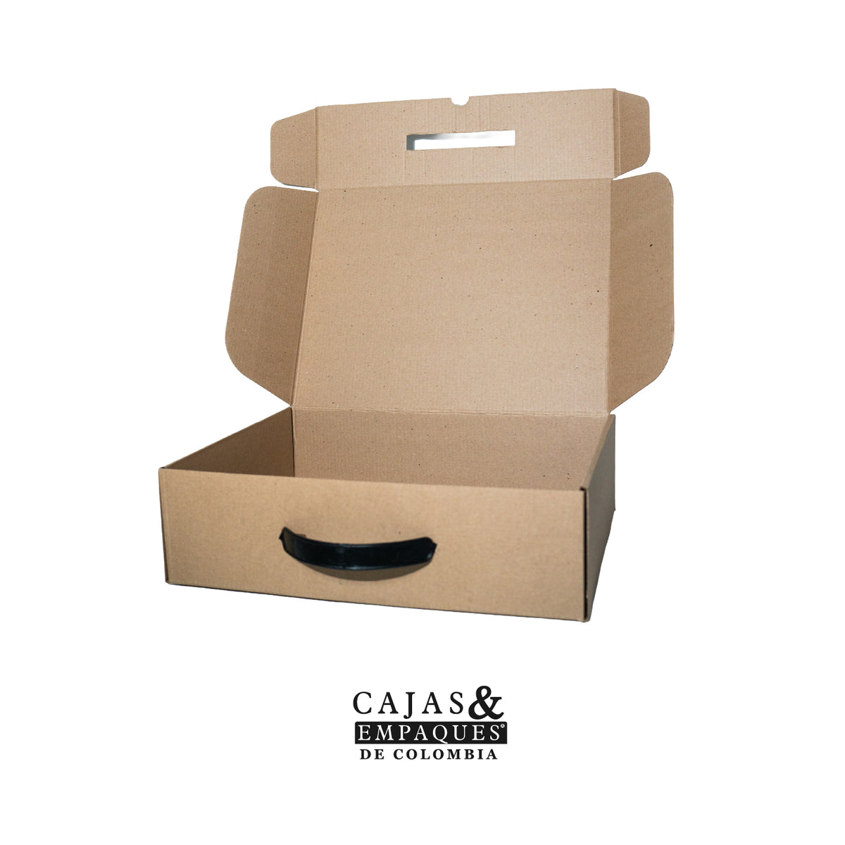 Caja ecológica plegadiza 35x26x10cm micro-corrugado con agarradera