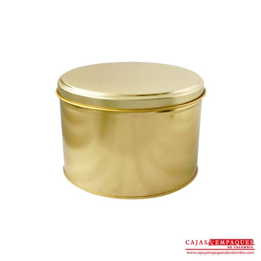 Hojalata 14.1x11.4 cm dorado Cajas y Empaques de Colombia