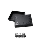 Caja ecológica tapa y base 14x10x3.5 cm negra con brillo