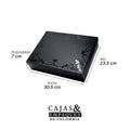 Caja ecológica tapa y base 30.5x23.5x7 cm negra con brillo