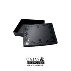 Caja ecológica tapa y base 30.5x23.5x7 cm negra con brillo