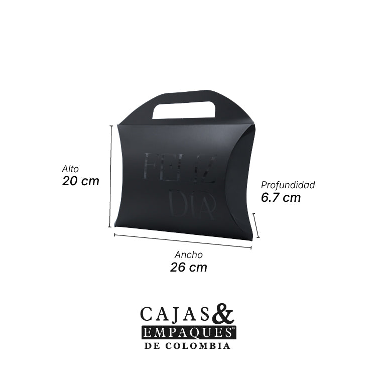 Caja Ecológica Cojín 26x20x6.7 Negra