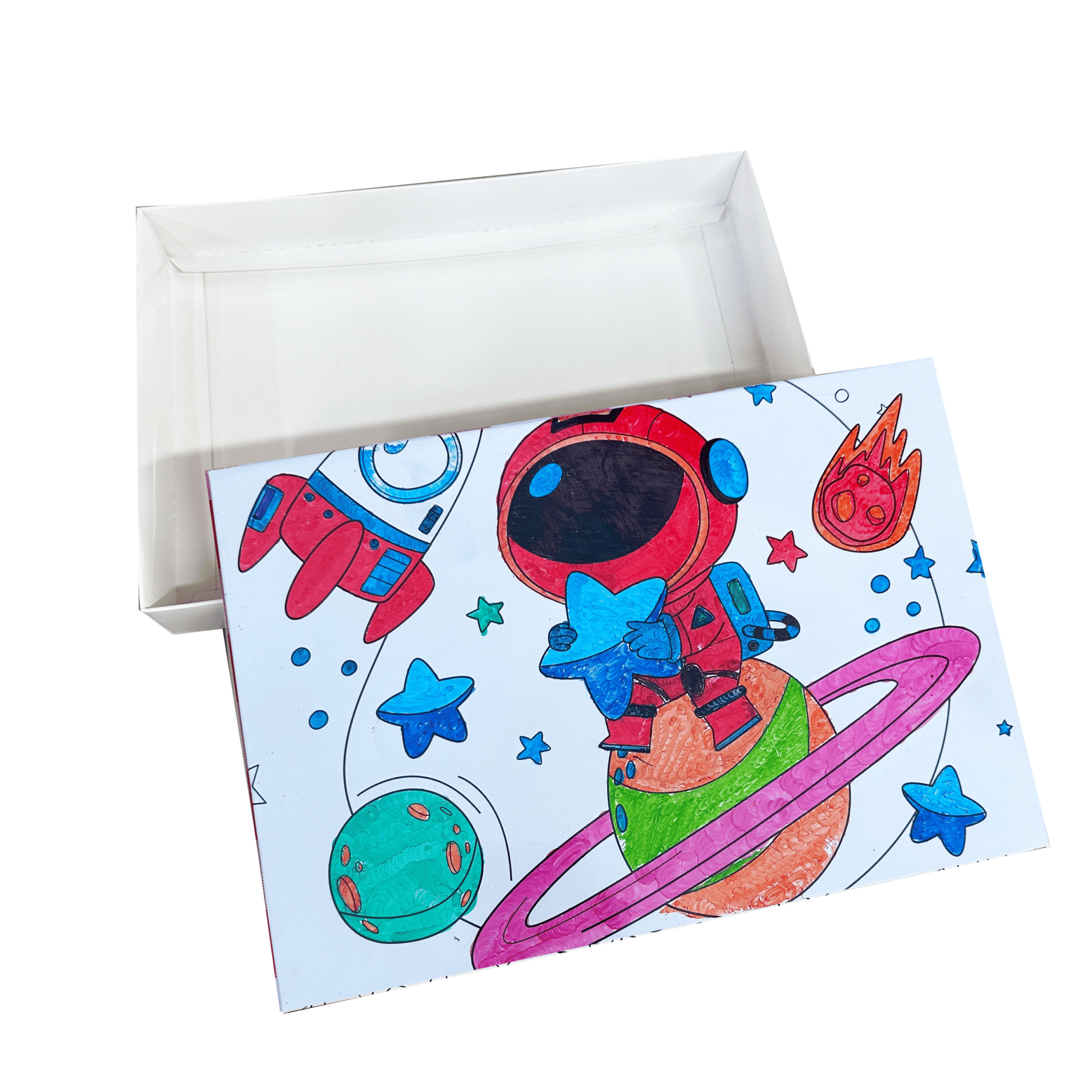 Caja ecológica tapa y base infantil 27x18x4 cm blanco niño Cajas y Empaques de Colombia