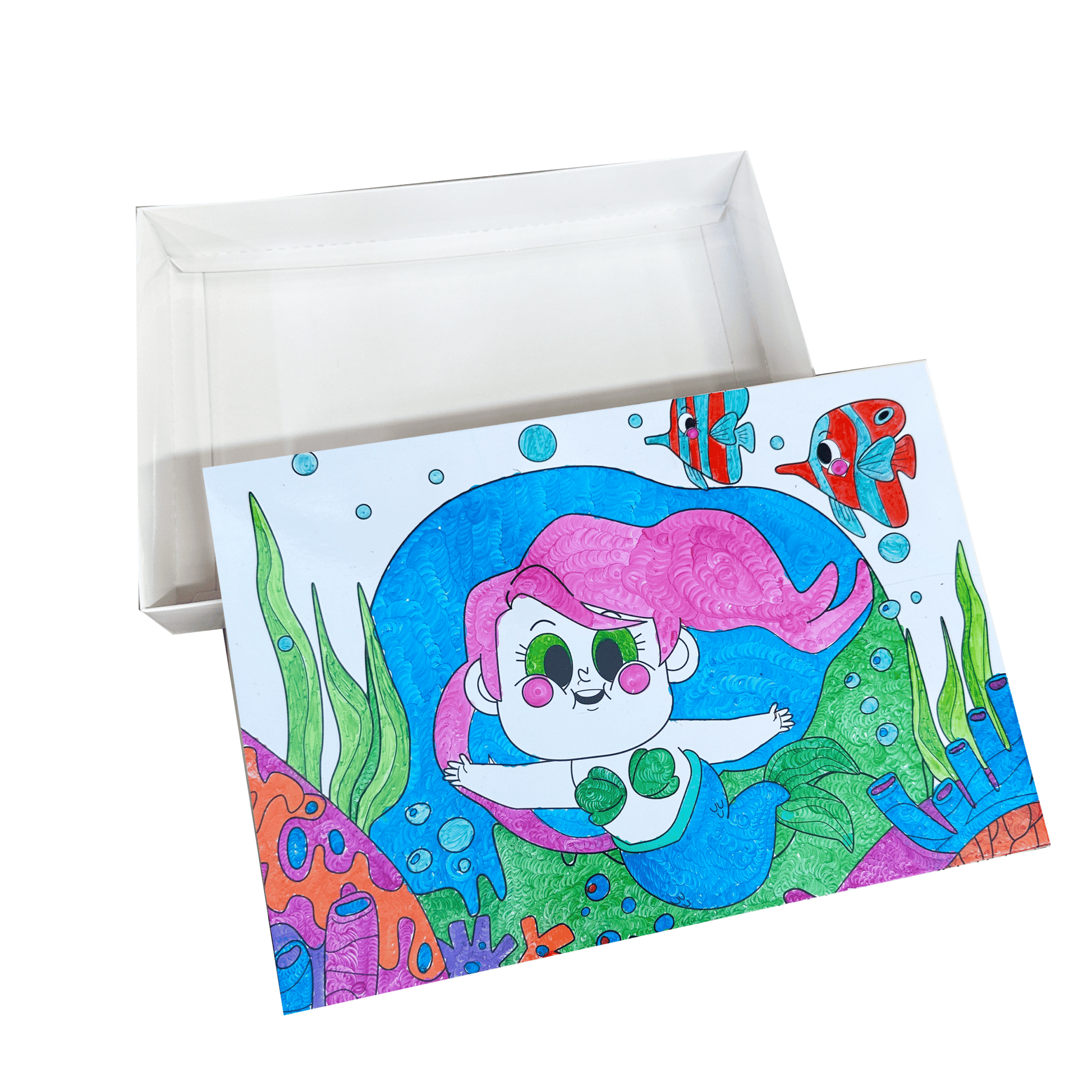 Caja ecológica tapa y base infantil 27x18x4 cm blanco niña Cajas y Empaques de Colombia