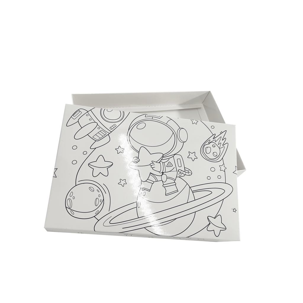 Caja ecológica tapa y base infantil 27x18x4 cm blanco niño Cajas y Empaques de Colombia