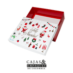 Caja ecológica tapa y base 14x10x3.5 cm blanco Navidad