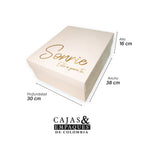 Ecological box with lid and base 38x30x16 cream - Smile