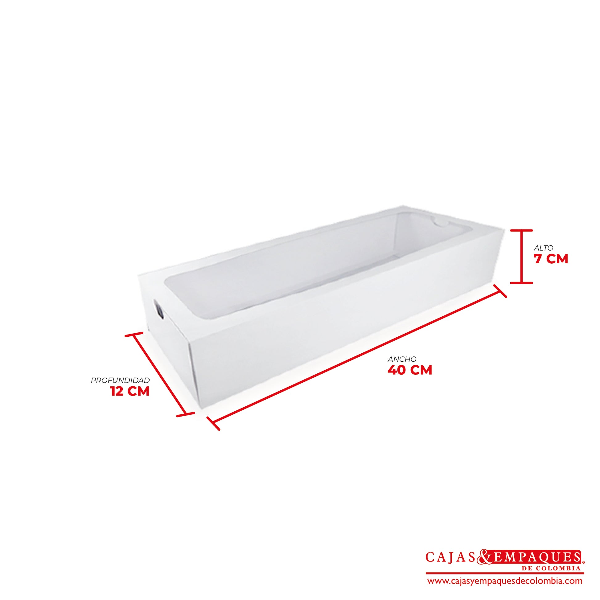Caja ecológica base y funda con ventana 40x12x7 cm blanco Cajas y Empaques de Colombia