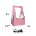 Caja ecológica plegadiza canasta 21x15x36 cm rosado