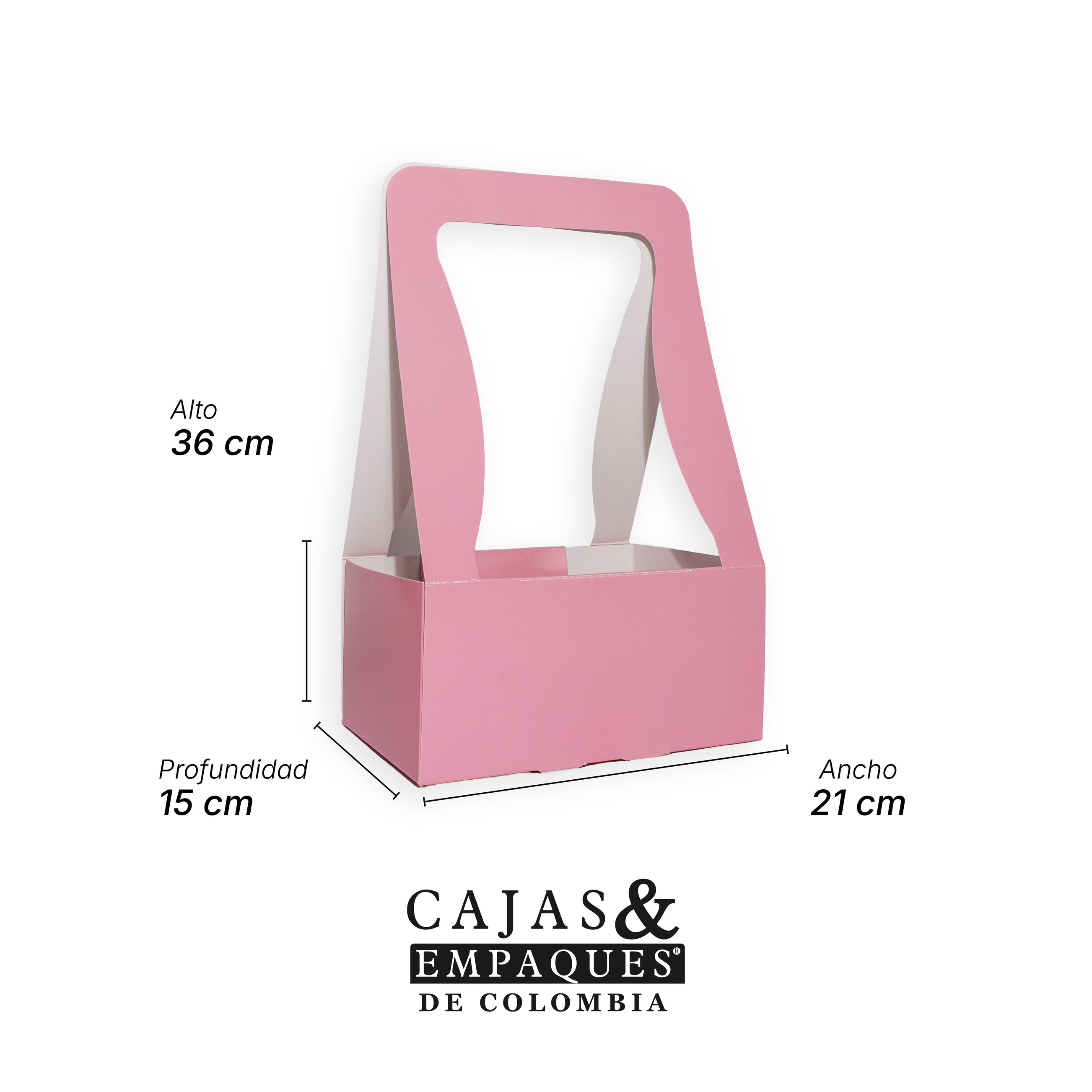 Caja ecológica plegadiza canasta 21x15x36 cm rosado