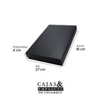 Caja ecológica tapa y base 27x18x4 cm Negra