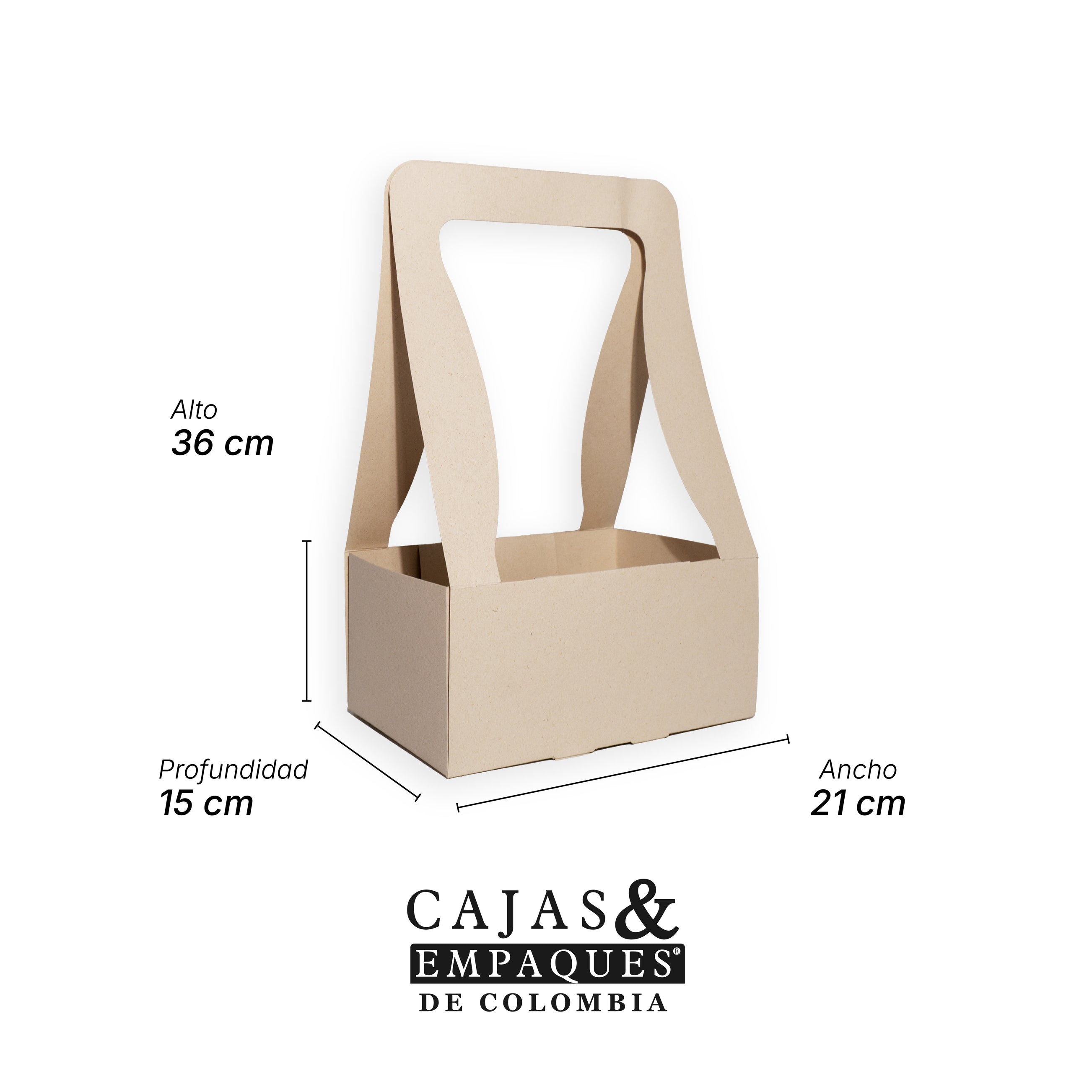 Caja ecológica plegadiza canasta 21x15x36 cm crema