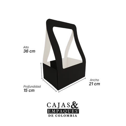 Caja ecológica plegadiza canasta 21x15x36 cm negro