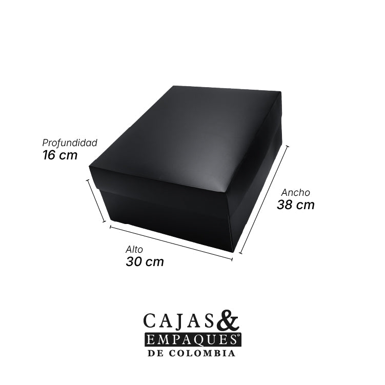 Caja ecológica tapa y base 38x30x16 Negra
