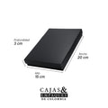 Caja ecológica tapa y base 20x15x3 cm Negra