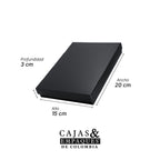 Caja ecológica tapa y base 20x15x3 cm Negra
