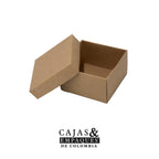Caja ecológica tapa y base 10x10x6 cm café
