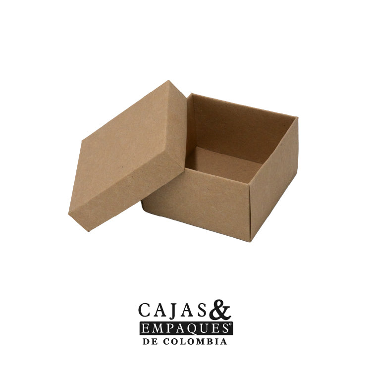 Caja ecológica tapa y base 10x10x6 cm café