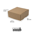 Caja ecológica plegadiza 12.5x12.5x5 cm café