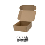 Caja ecológica plegadiza 12.5x12.5x5 cm café