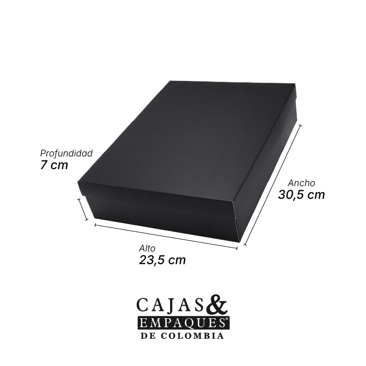 Caja ecológica tapa y base 30.5x23.5x7 cm Negra