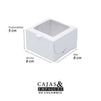 Foldable eco-friendly box with window 8x8x5 cm white