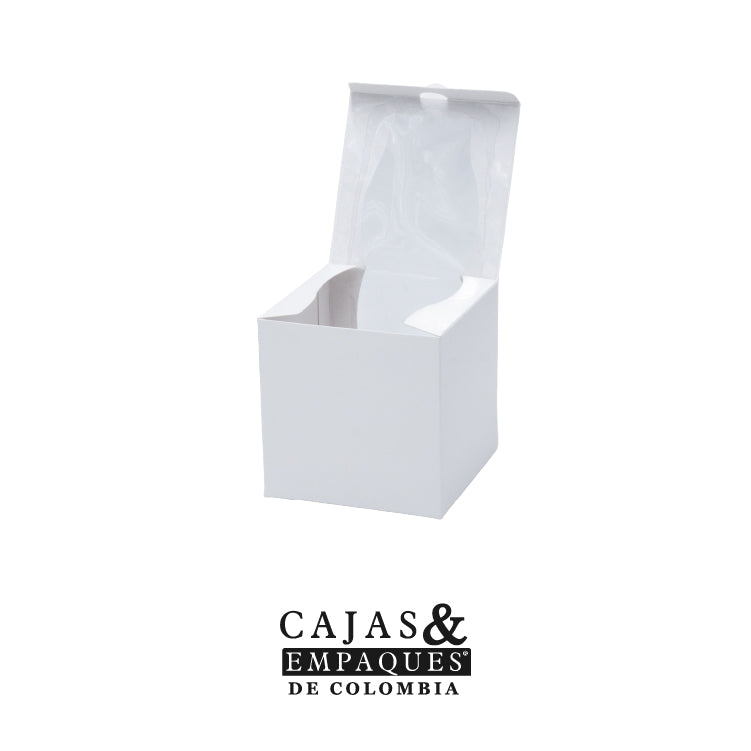 Caja ecológica tipo cupcakes 9x9x9 cm blanco