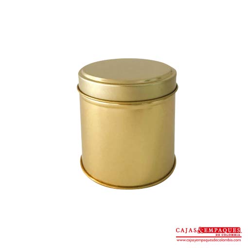 Hojalata 8.8x8.9 cm dorado Cajas y Empaques de Colombia